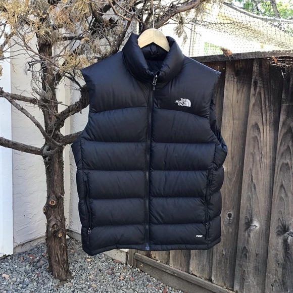 The North Face 700 down vest men’s medium black nuptse gilet quilted goose - Picture 1 of 9